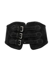 Yen Corset Buckle Belt Suede Black