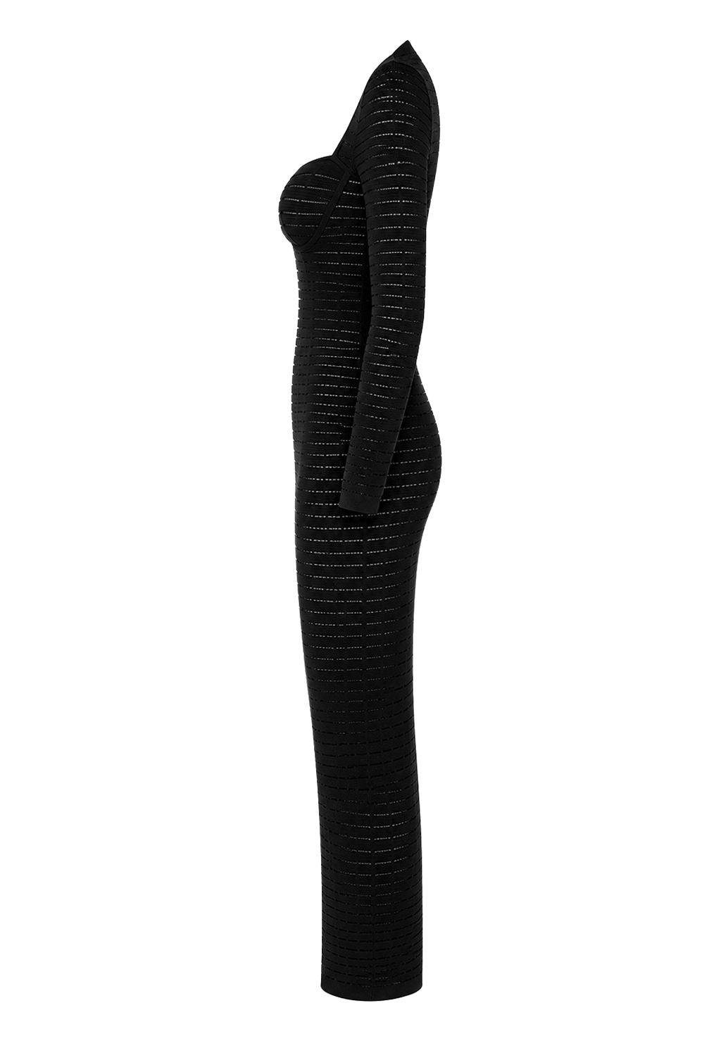 CILYON Mysteria LS Paneled Dress in black — side profile