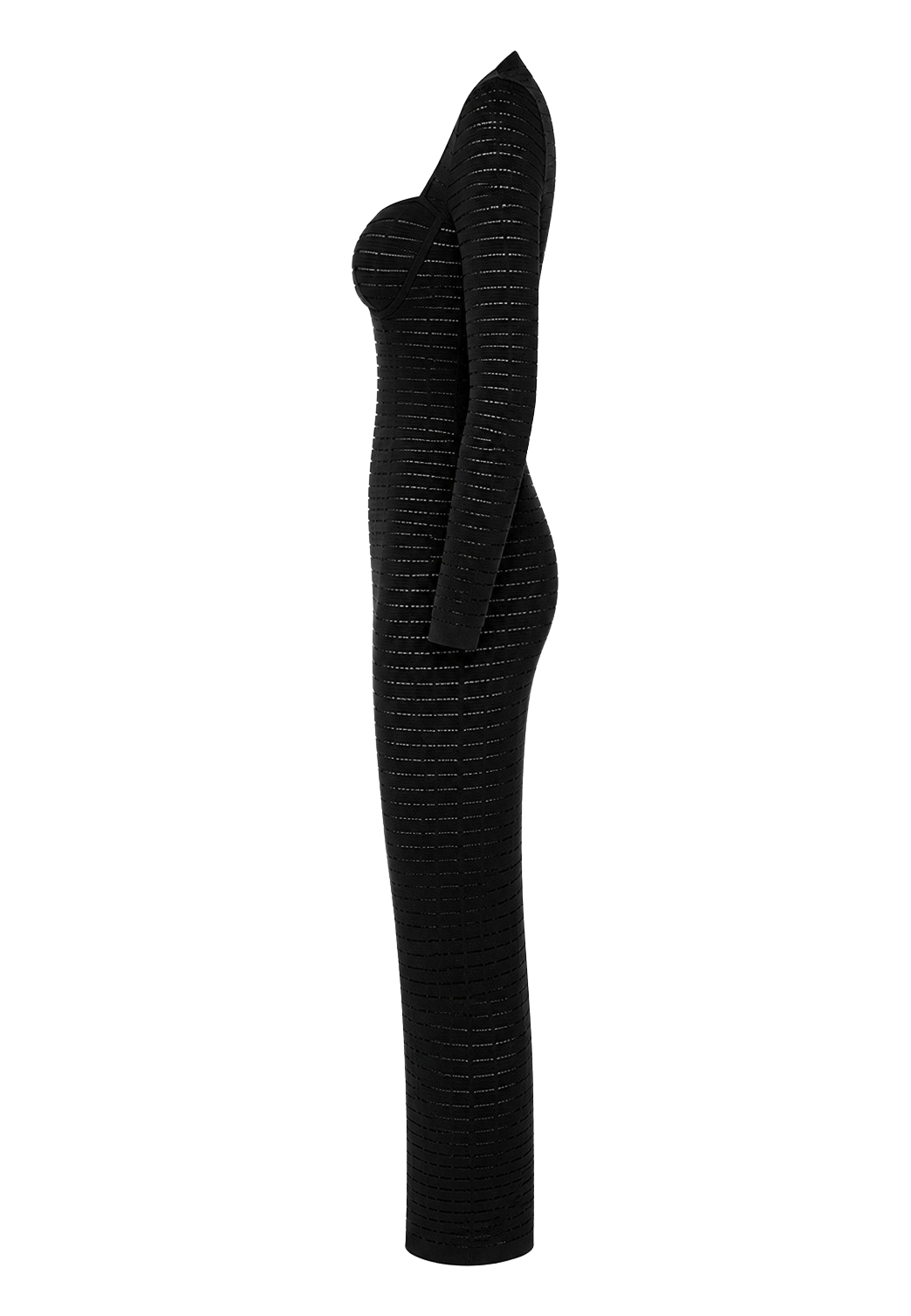 CILYON Mysteria LS Paneled Dress in black — side profile