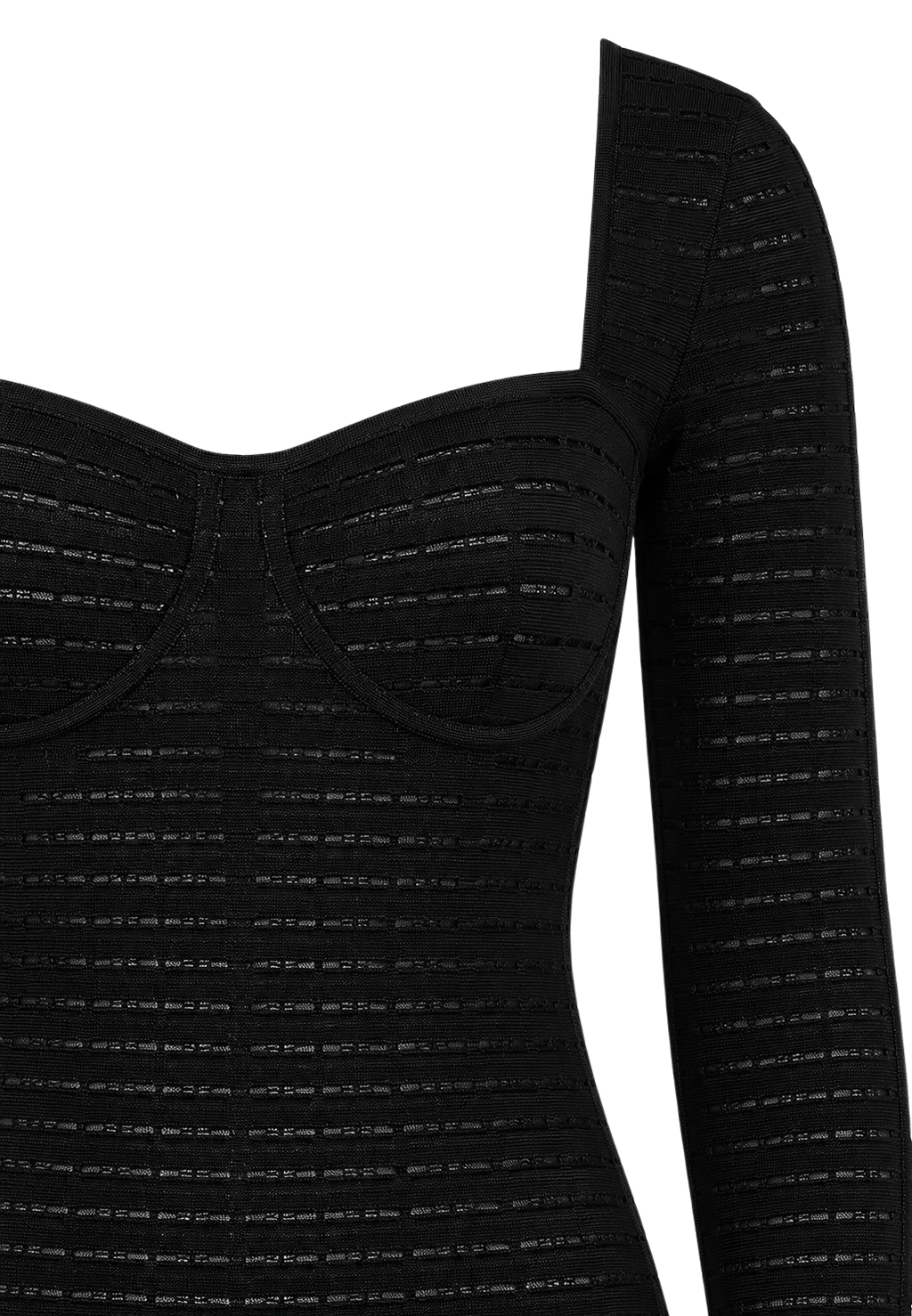 CILYON Mysteria LS Paneled Dress in black — bodice and panel knit detail