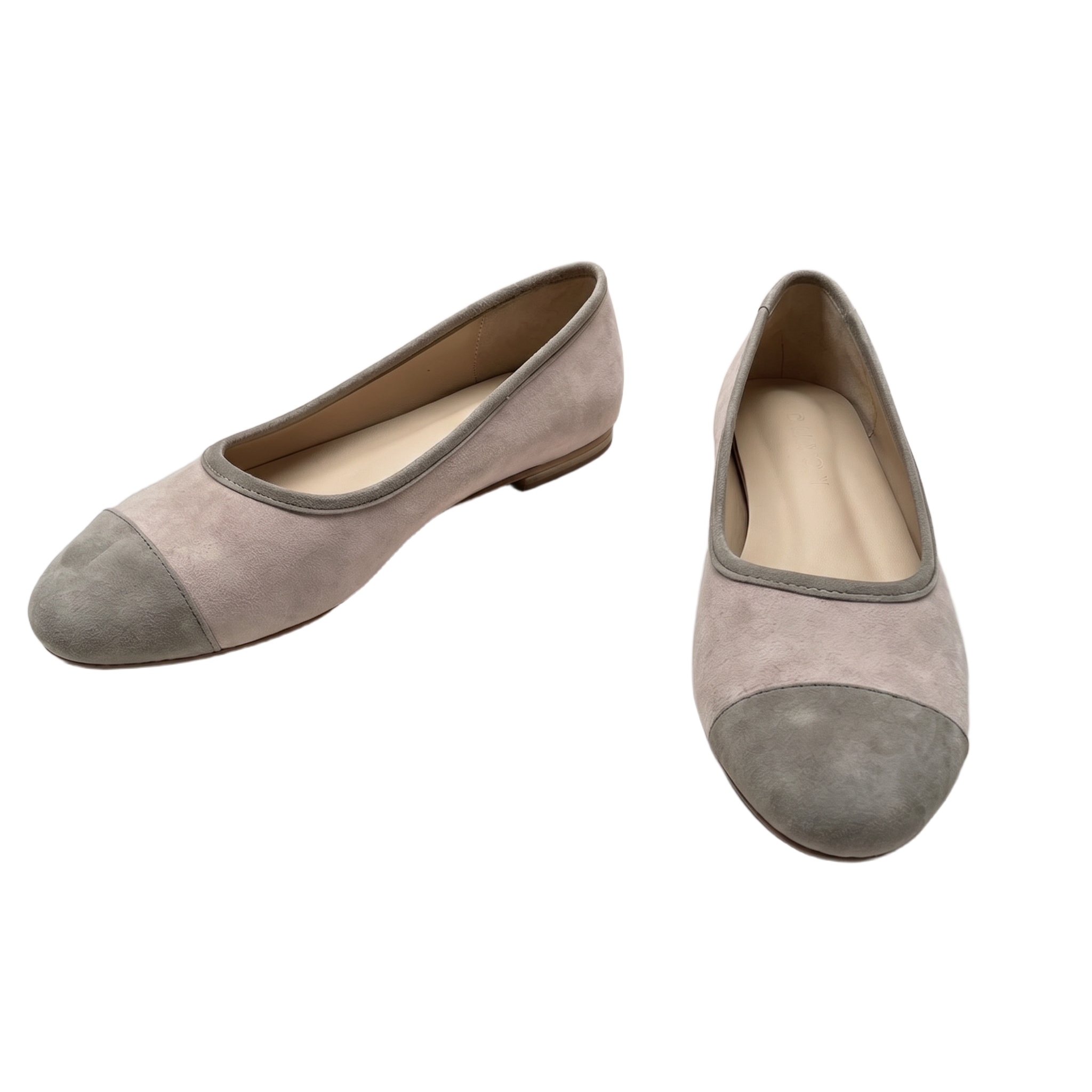 Classique Suede Leather Ballerina Grey