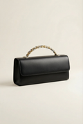 Box Braided Clutch Medium Black