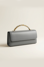 Box Braided Clutch Medium Grey