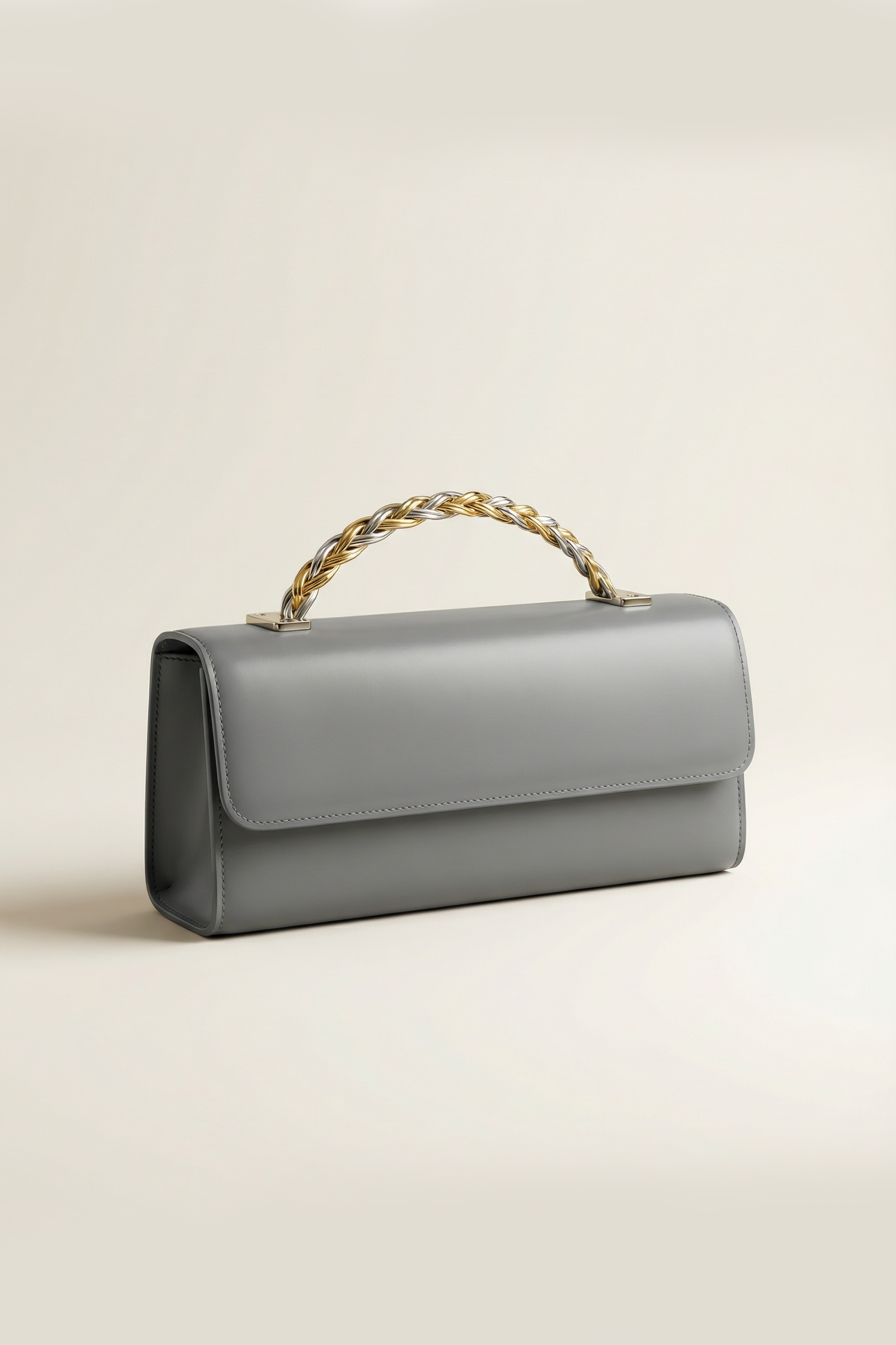 Box Braided Clutch Medium Grey