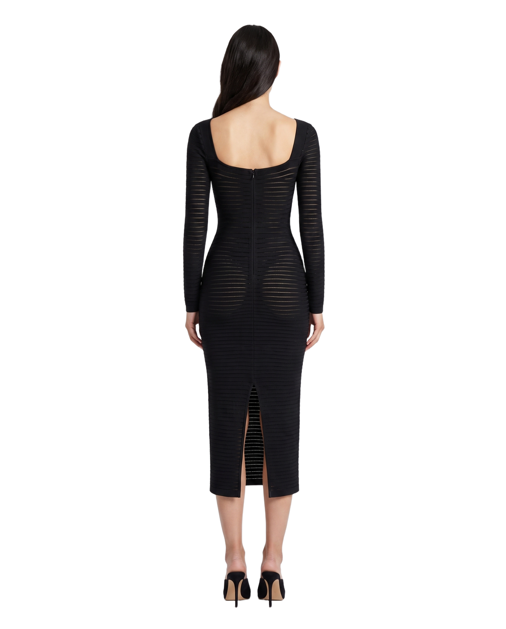 Mysteria LS Paneled Dress Black