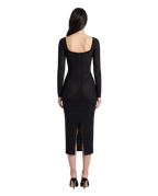 Mysteria LS Paneled Dress Black