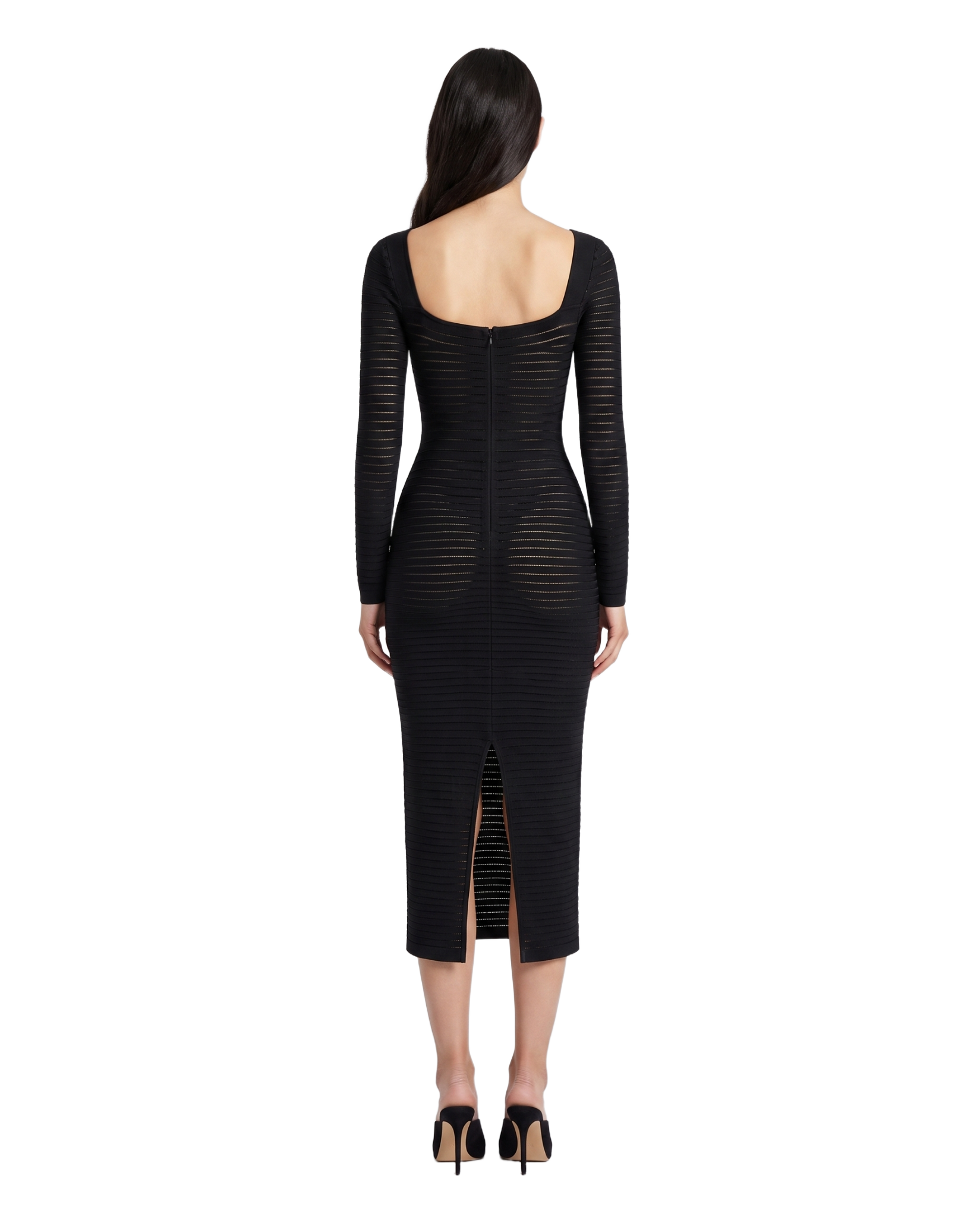Mysteria LS Paneled Dress Black