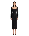 Mysteria LS Paneled Dress Black