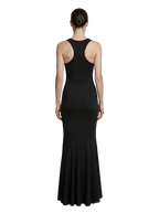 Magnifique Draped Long Dress Black