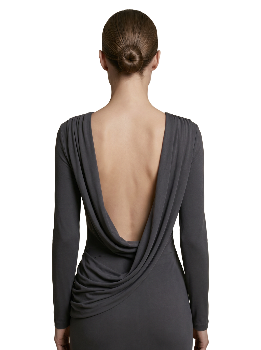 Magnifique Backless Dress Dark Grey