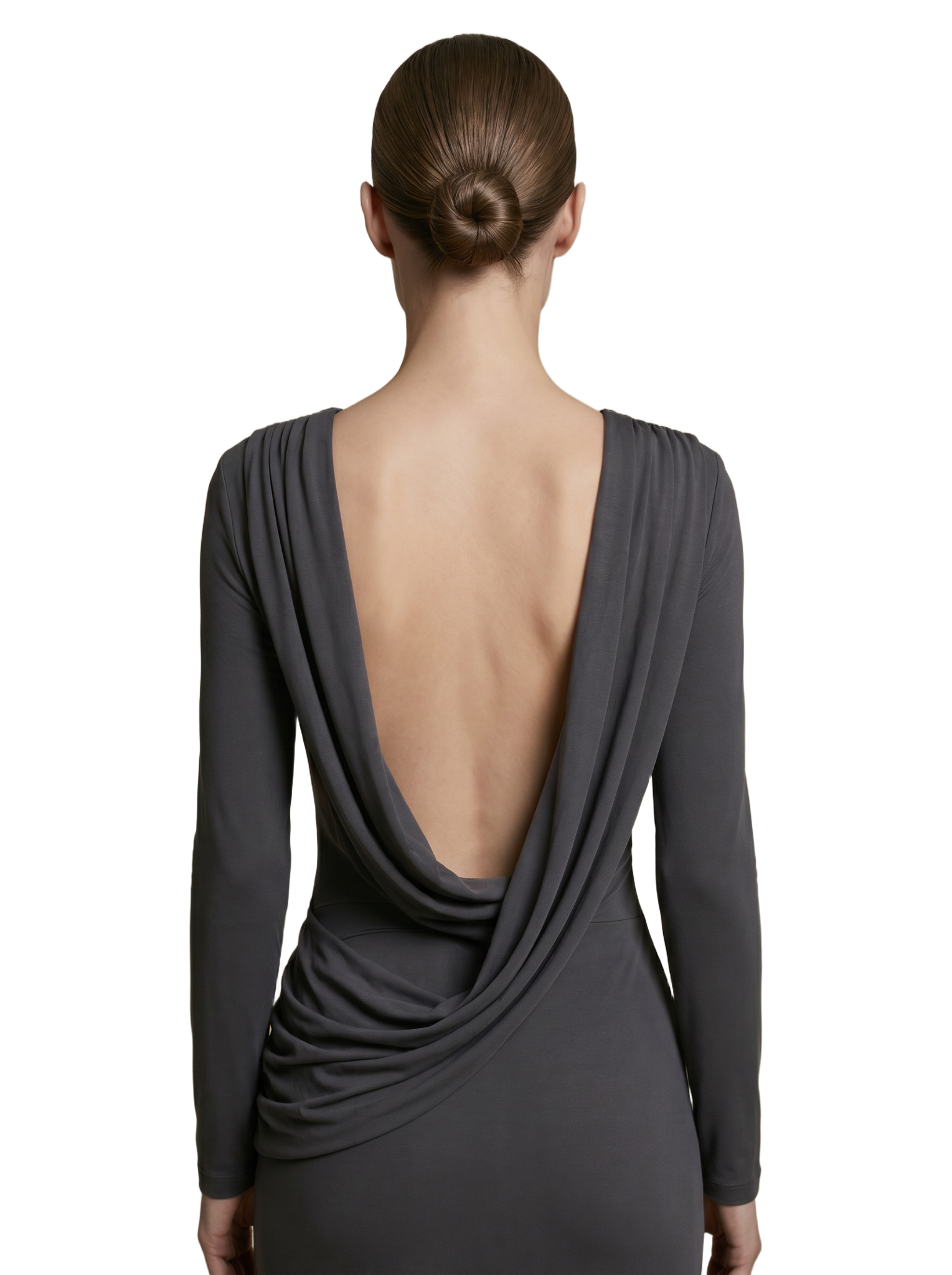Magnifique Backless Dress Dark Grey
