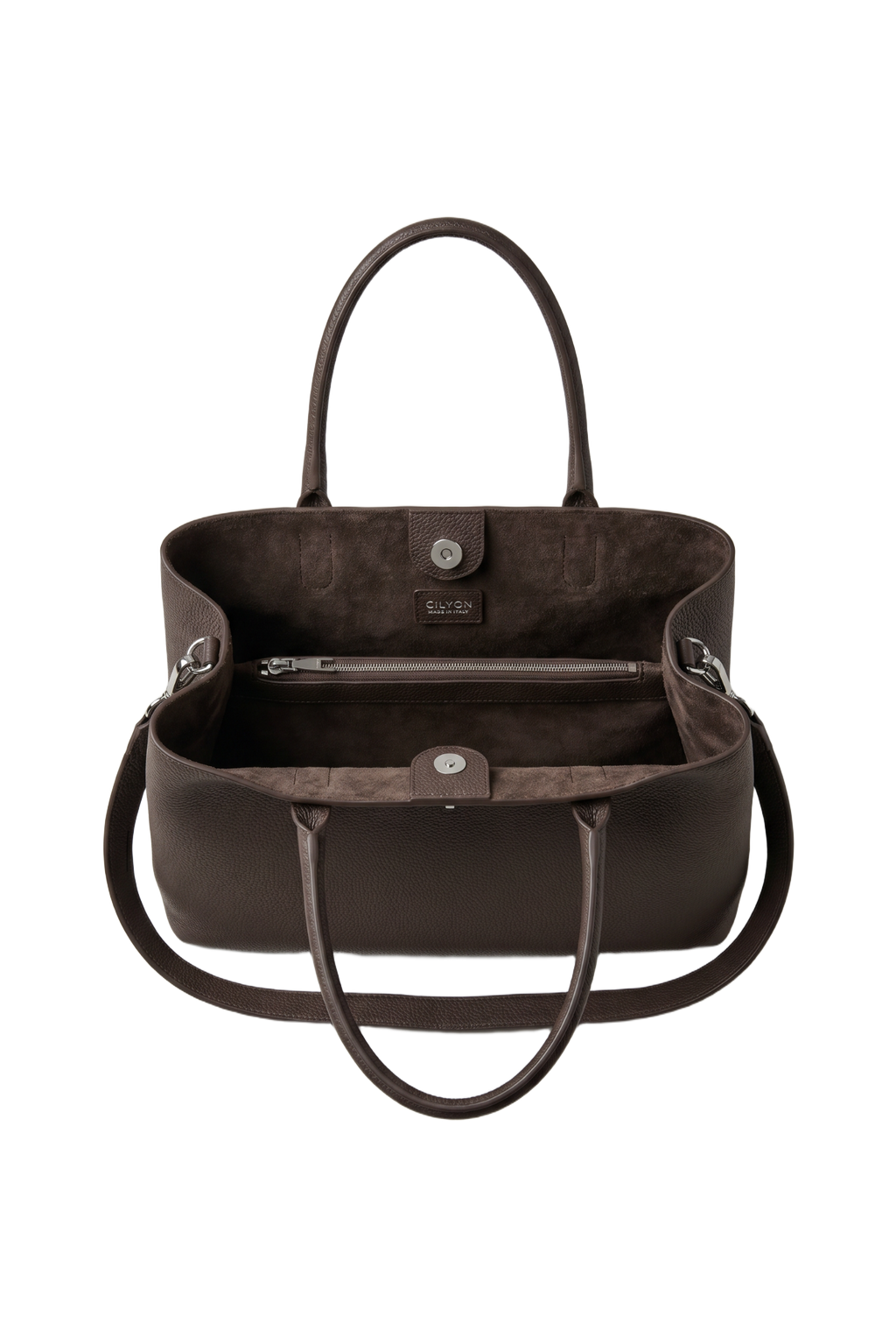 Classic Lock Tote Small Dark Brown