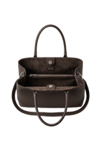 Classic Lock Tote Small Dark Brown