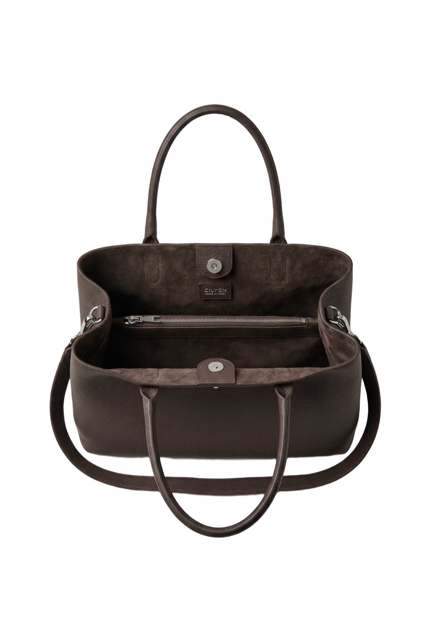 Classic Lock Tote Small Dark Brown