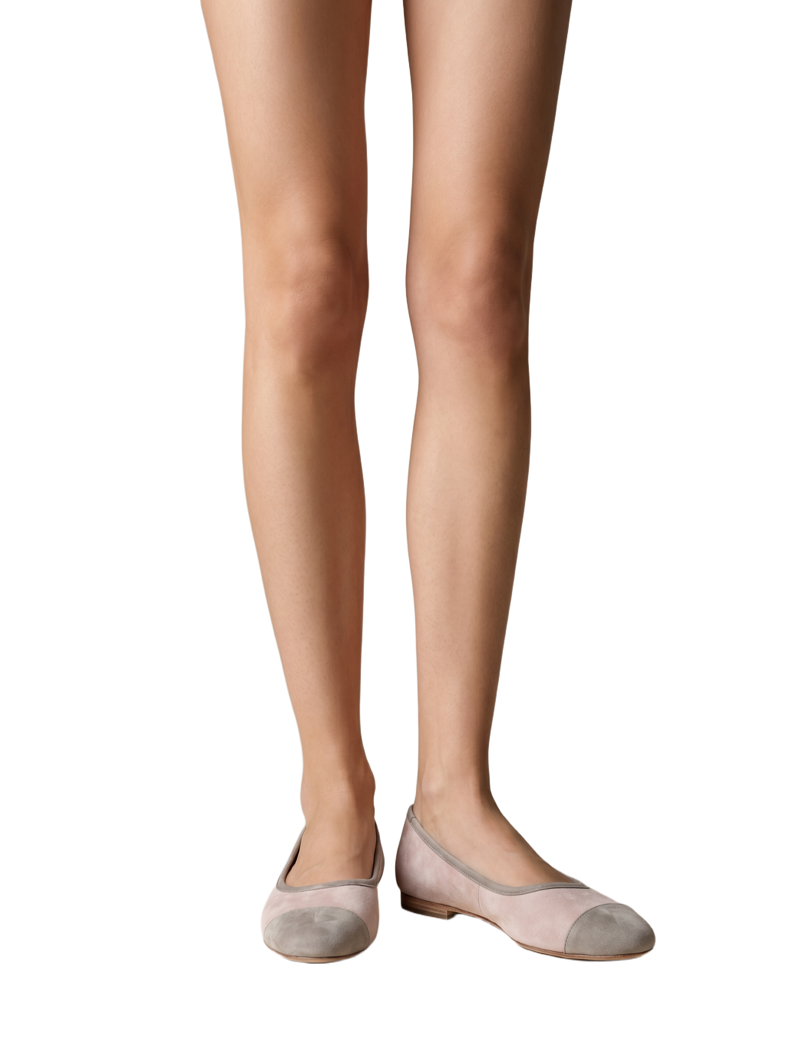 Classique Suede Leather Ballerina Grey