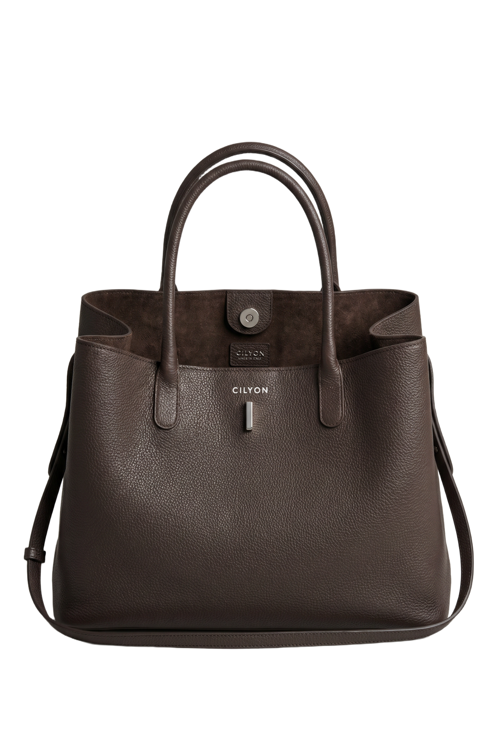 Classic Lock Tote Small Dark Brown
