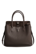 Classic Lock Tote Small Dark Brown