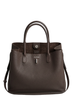 Classic Lock Tote Small Dark Brown