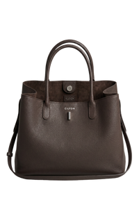 Classic Lock Tote Small Dark Brown