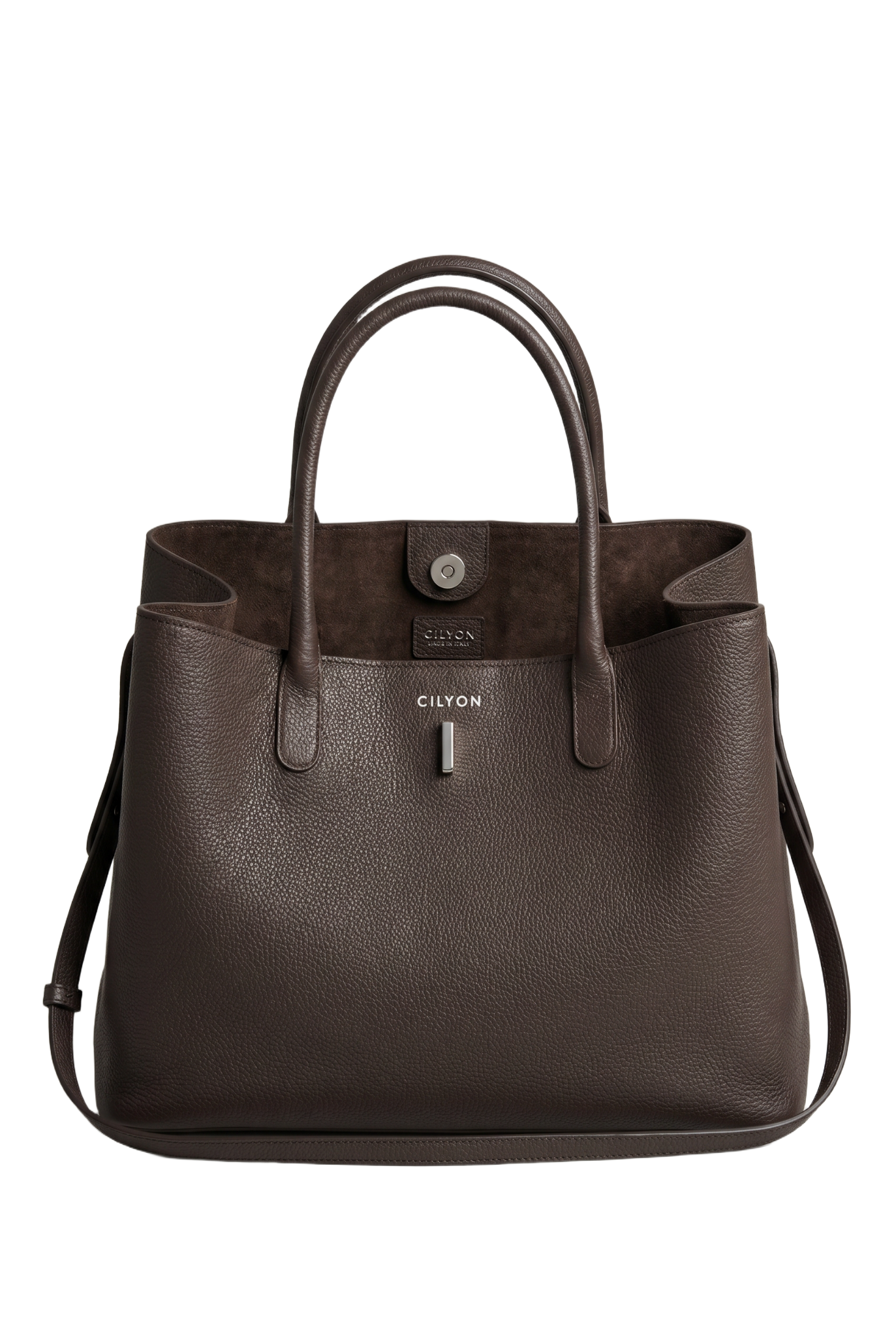 Classic Lock Tote Small Dark Brown