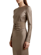 Yen Corset Buckle Belt Suede Taupe