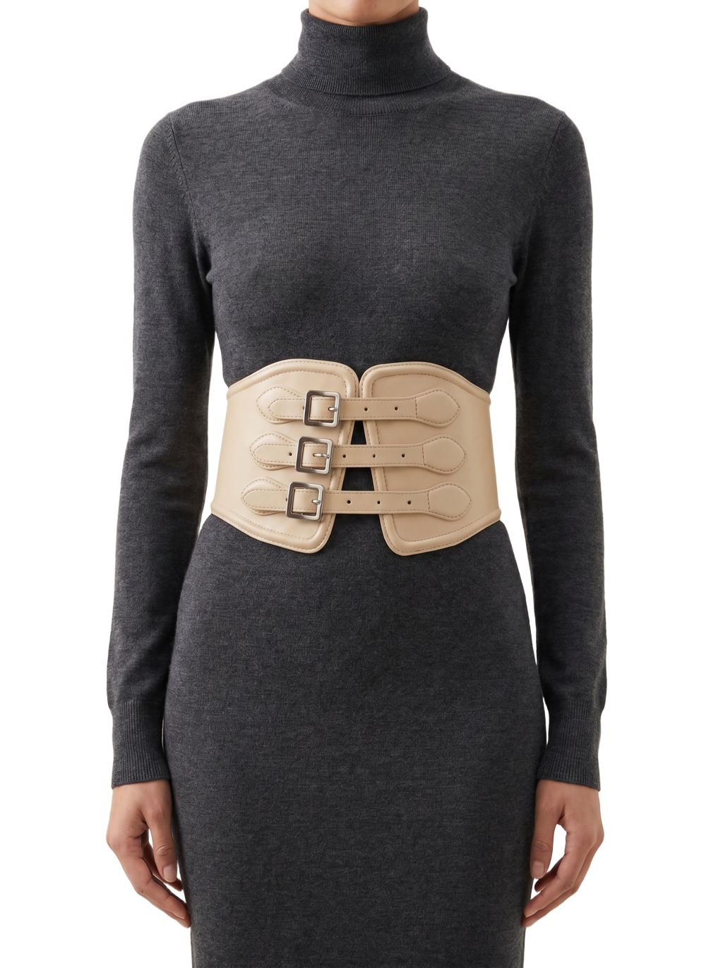 Yen Corset Buckle Belt Beige