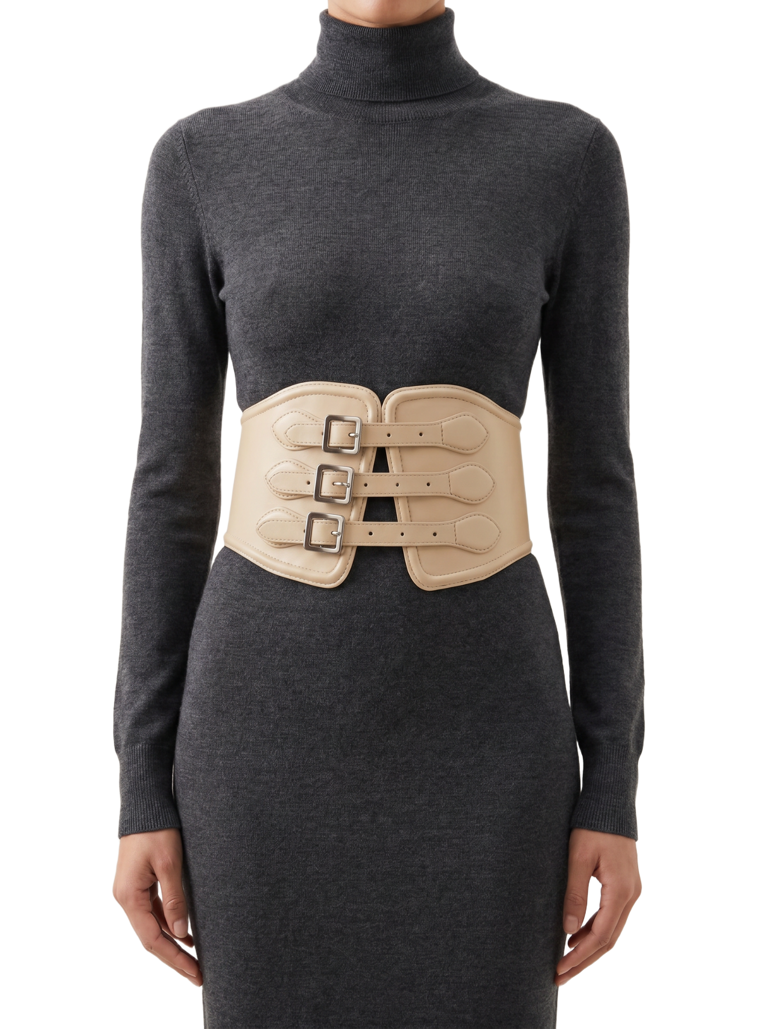 Yen Corset Buckle Belt Beige
