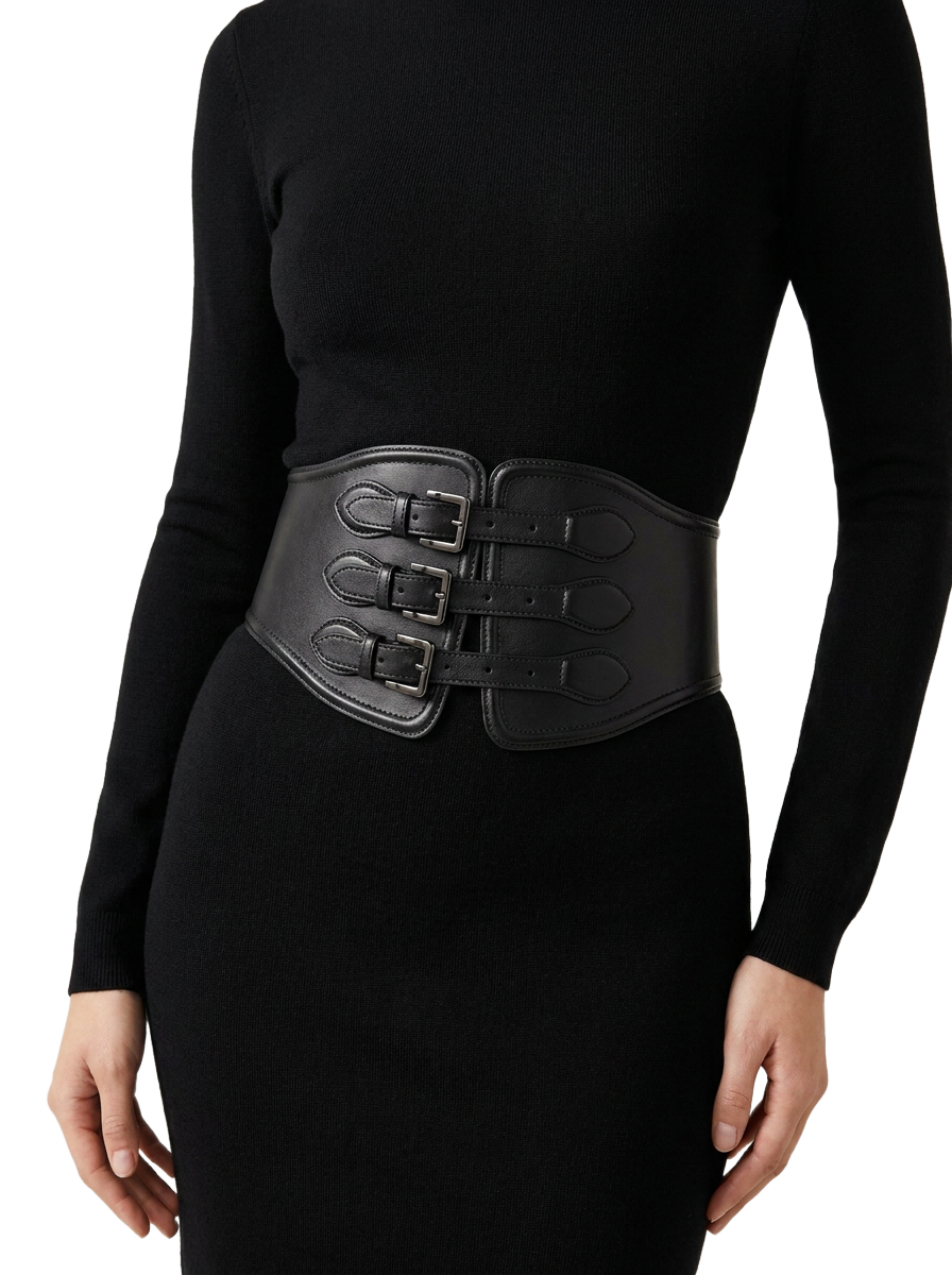 Yen Corset Buckle Belt Black