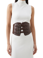 Yen Corset Buckle Belt Dark Brown