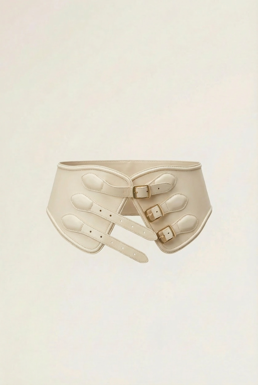 Yen Corset Buckle Belt White