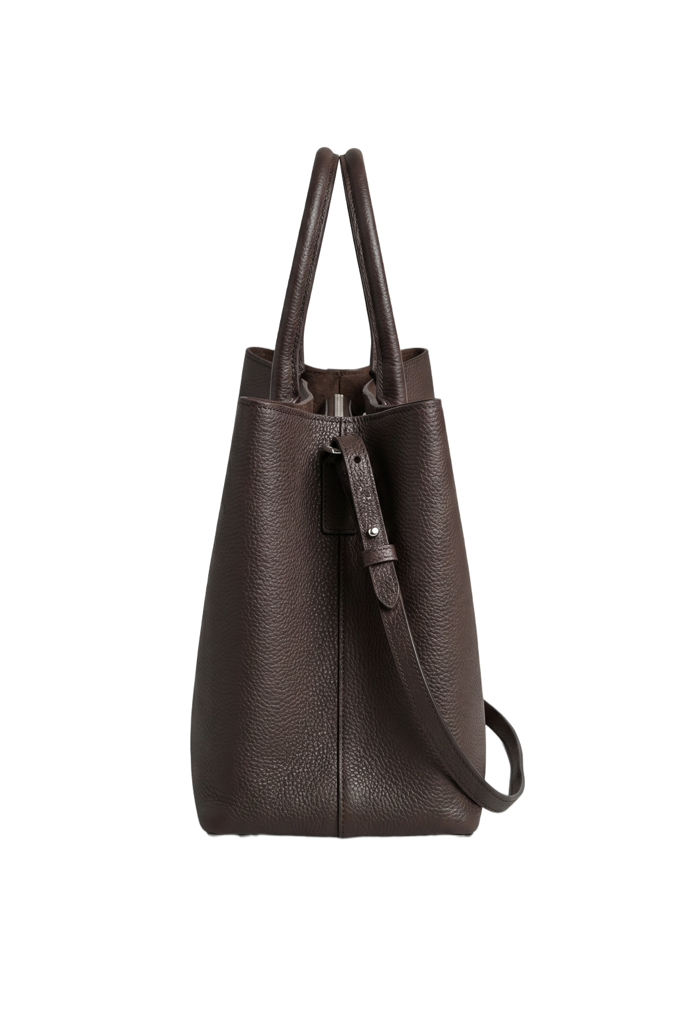 Classic Lock Tote Small Dark Brown