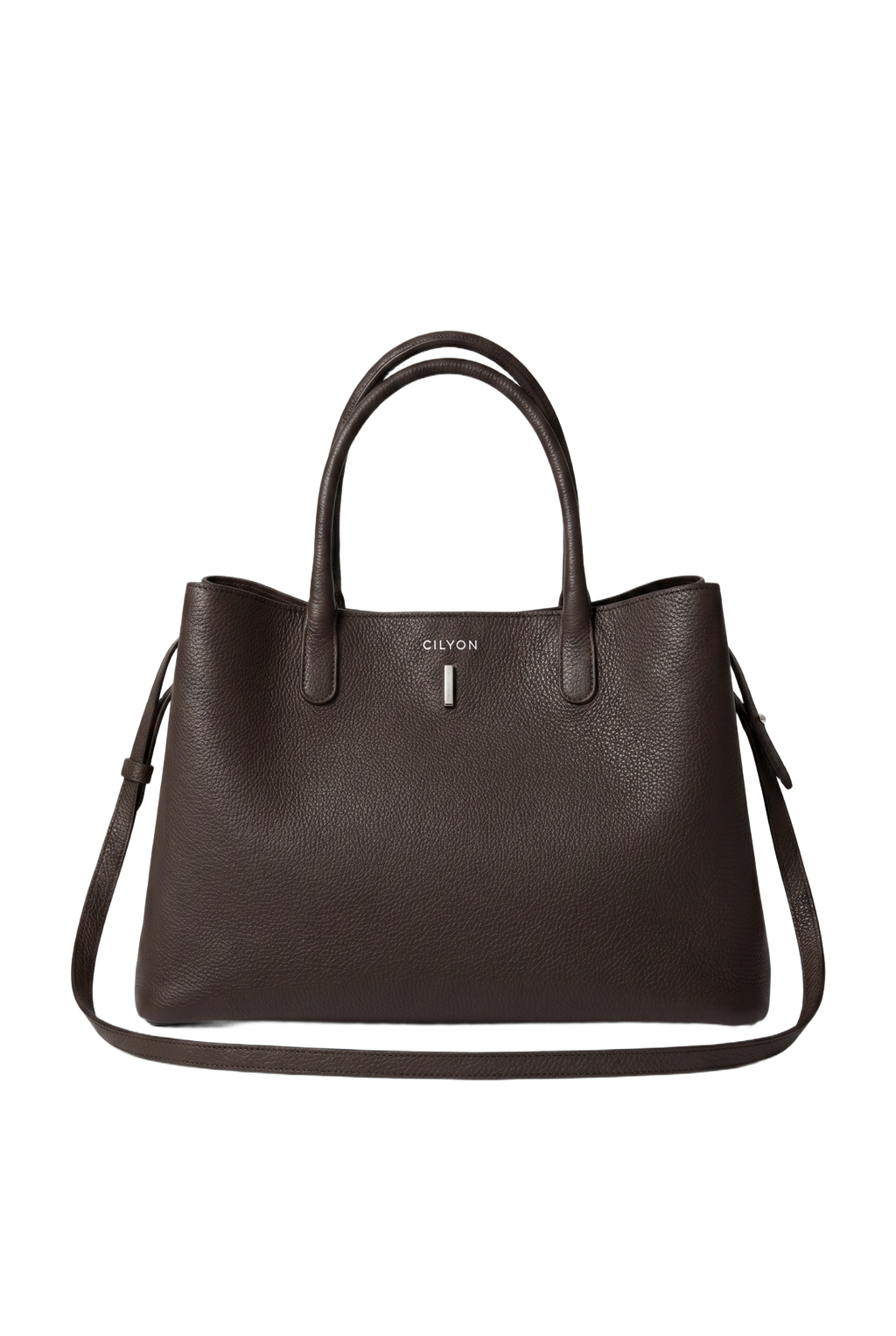 Classic Lock Tote Small Dark Brown