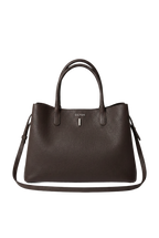 Classic Lock Tote Small Dark Brown
