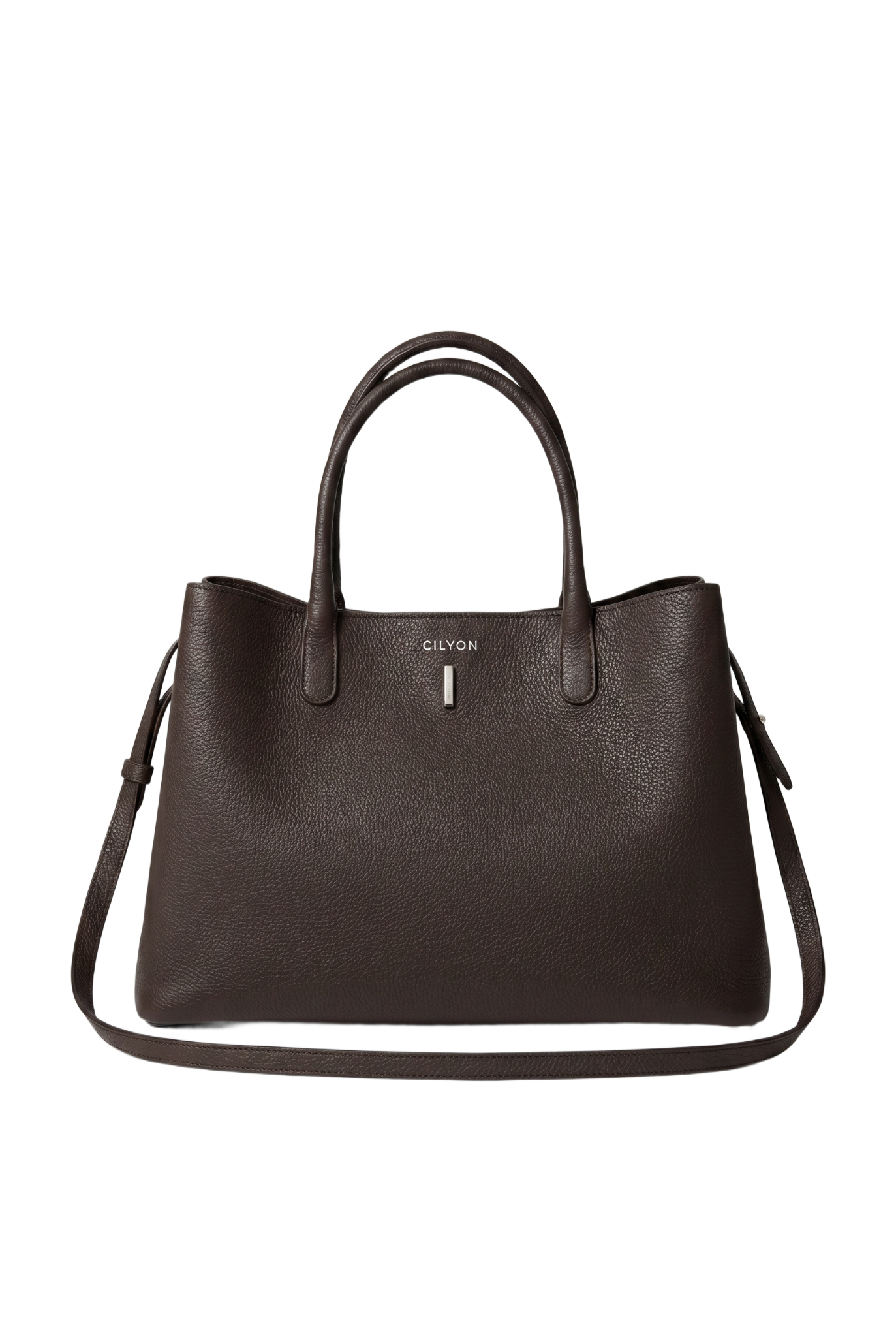 Classic Lock Tote Small Dark Brown