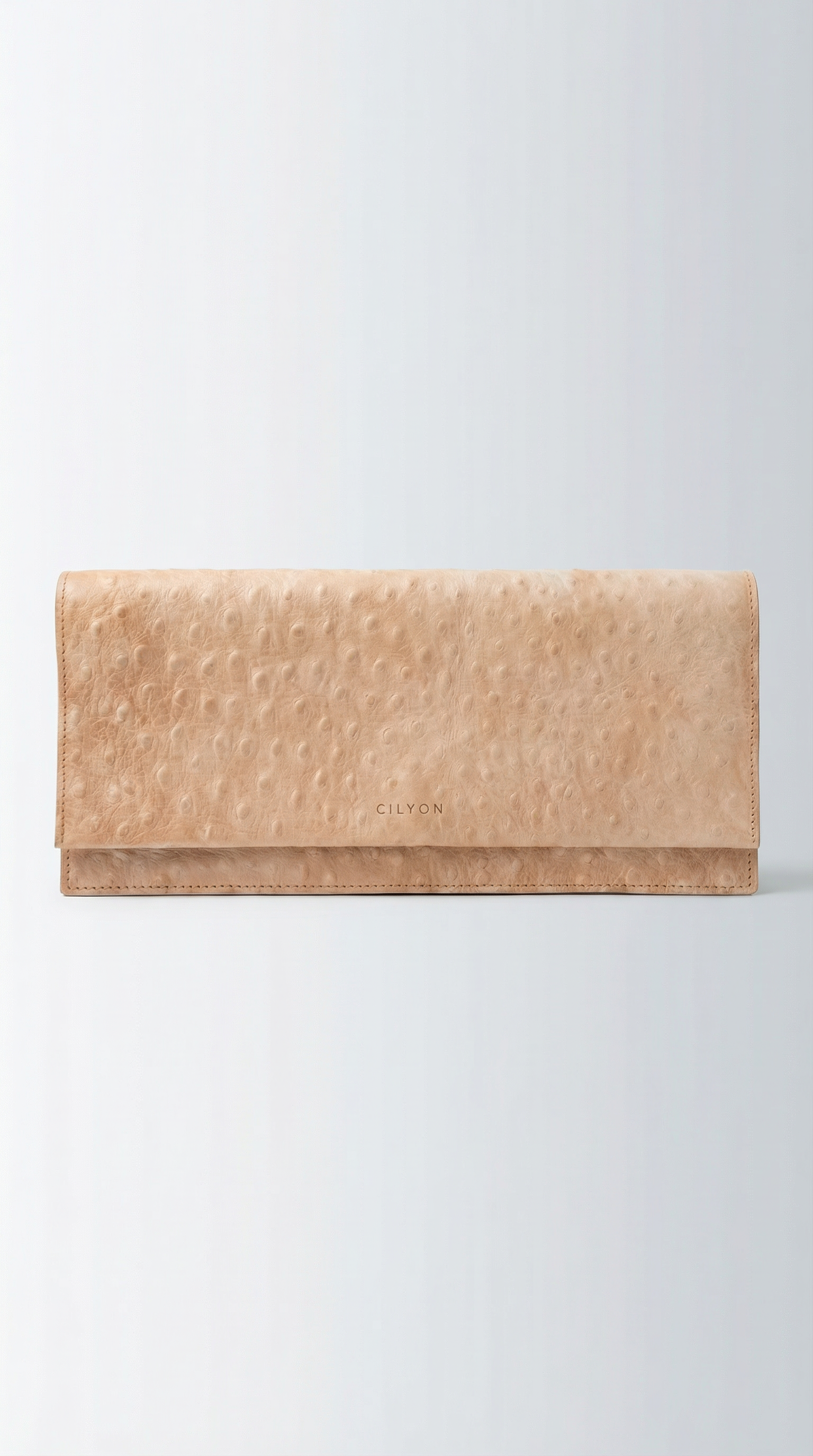 Le Long Clutch Ostrich Almond