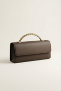 Box Braided Clutch Medium Dark Brown
