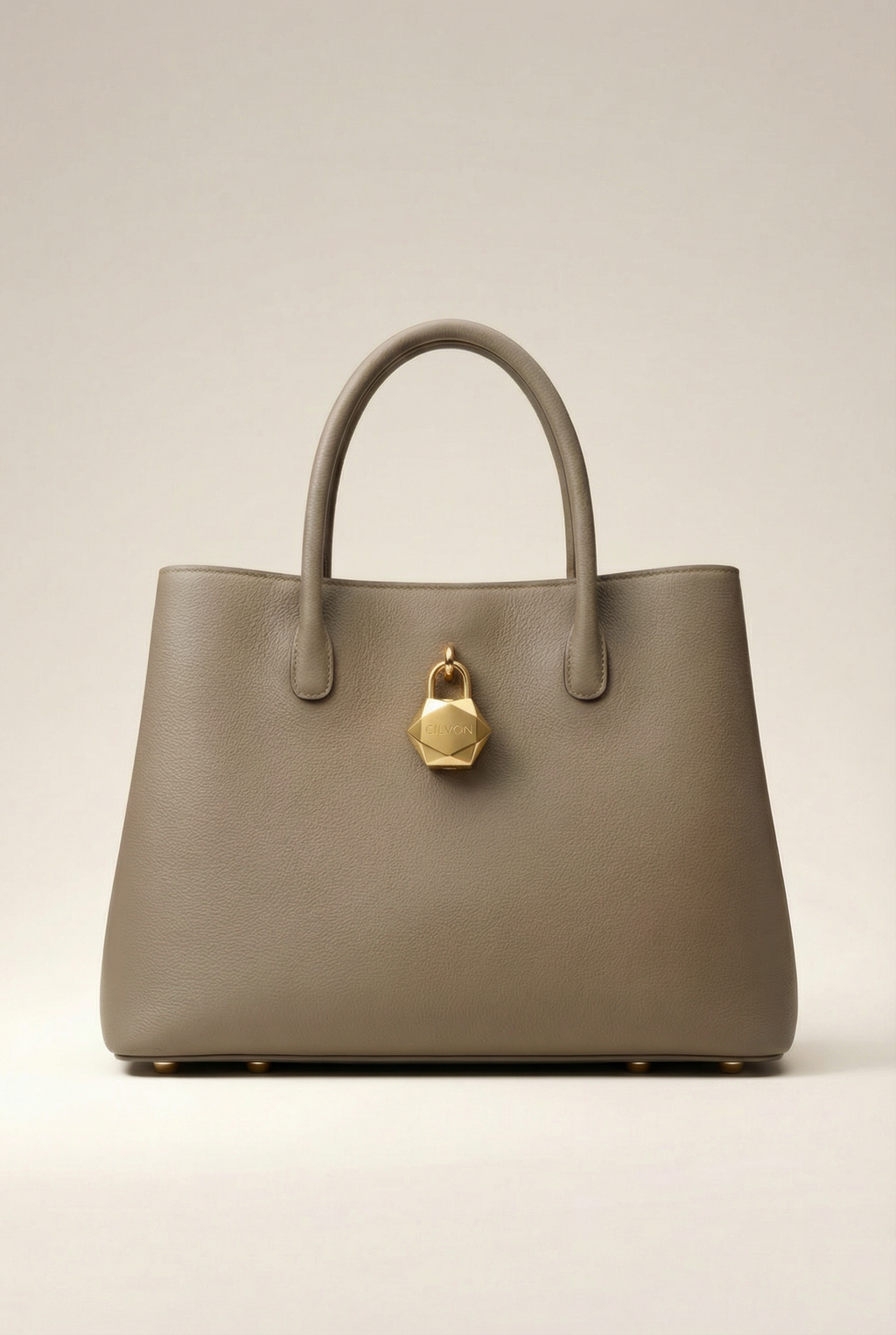 Classic Lock Tote Small Beige