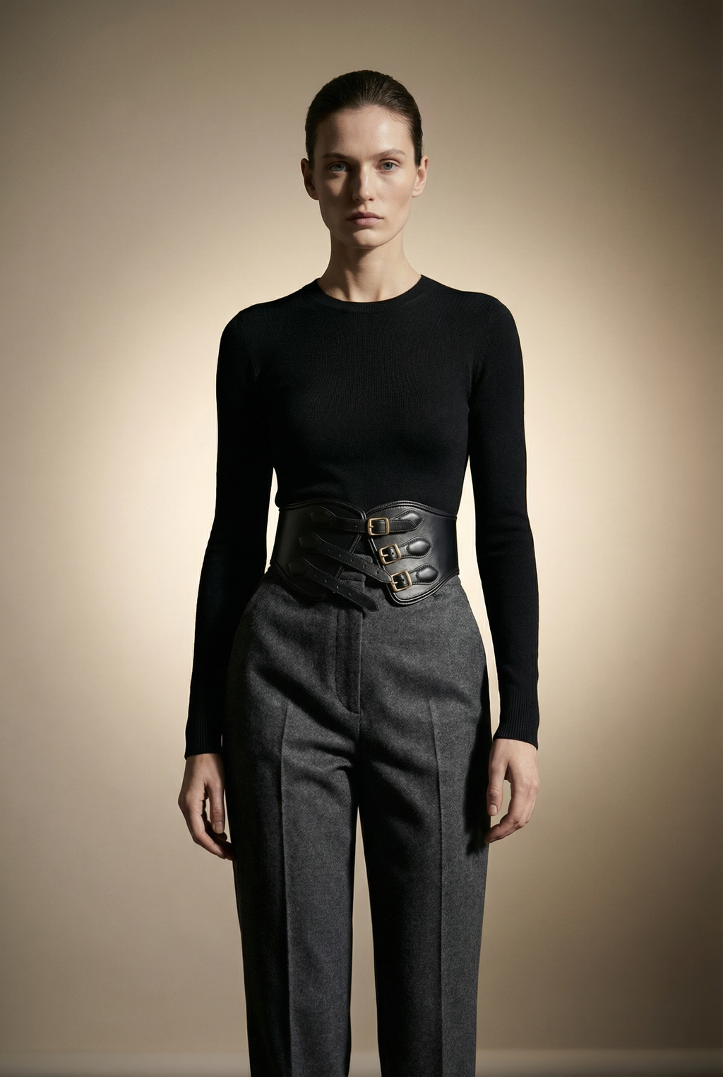 Yen Corset Buckle Belt Black