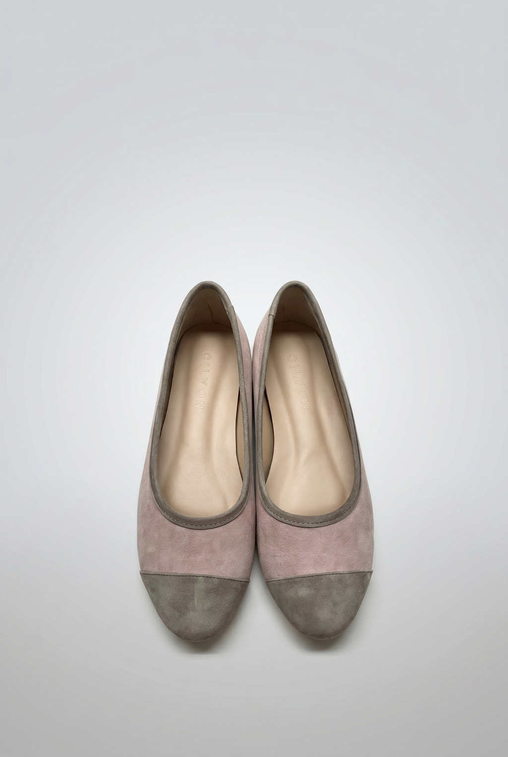 Classique Suede Leather Ballerina Grey