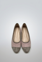 Classique Suede Leather Ballerina Grey