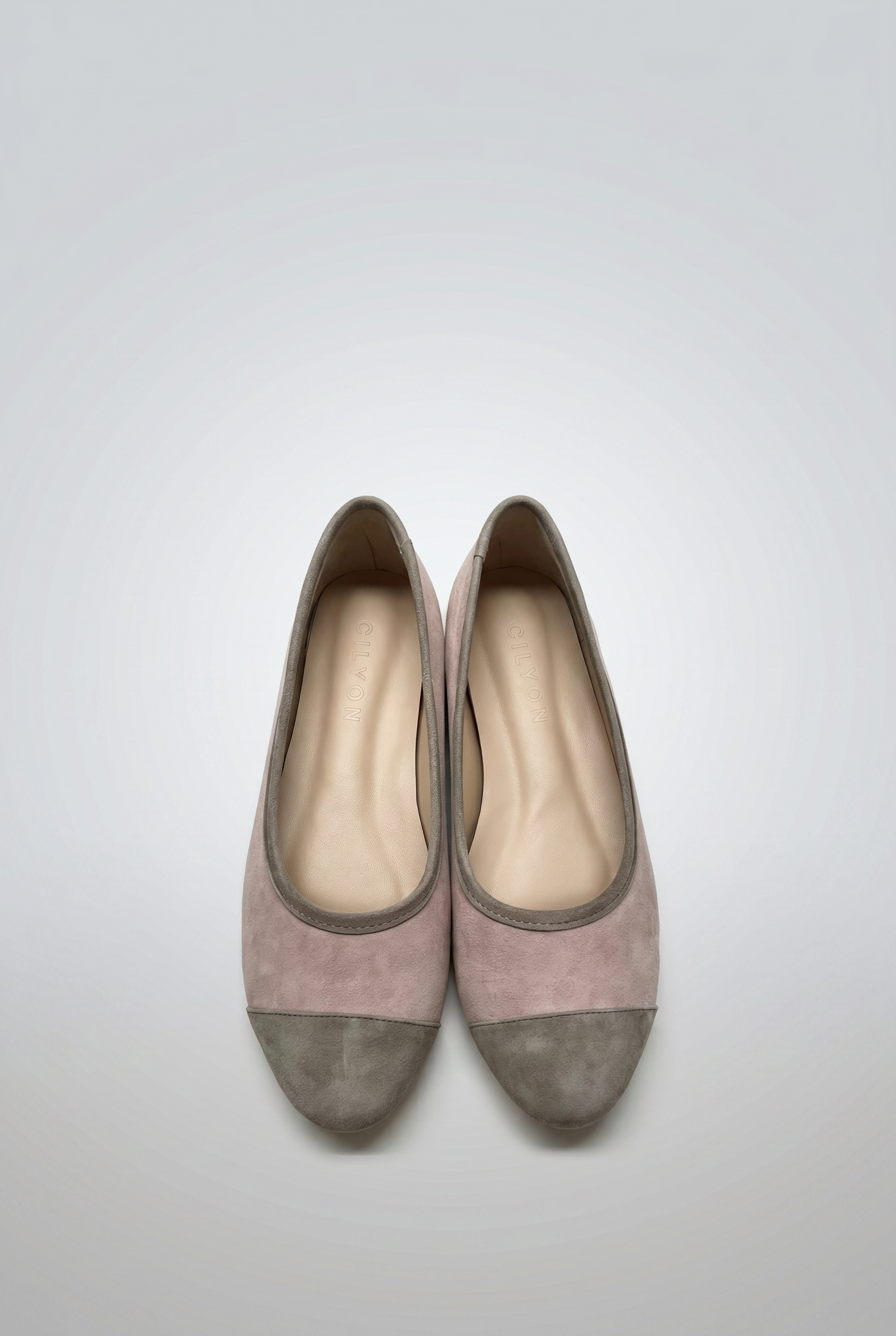 Classique Suede Leather Ballerina Grey