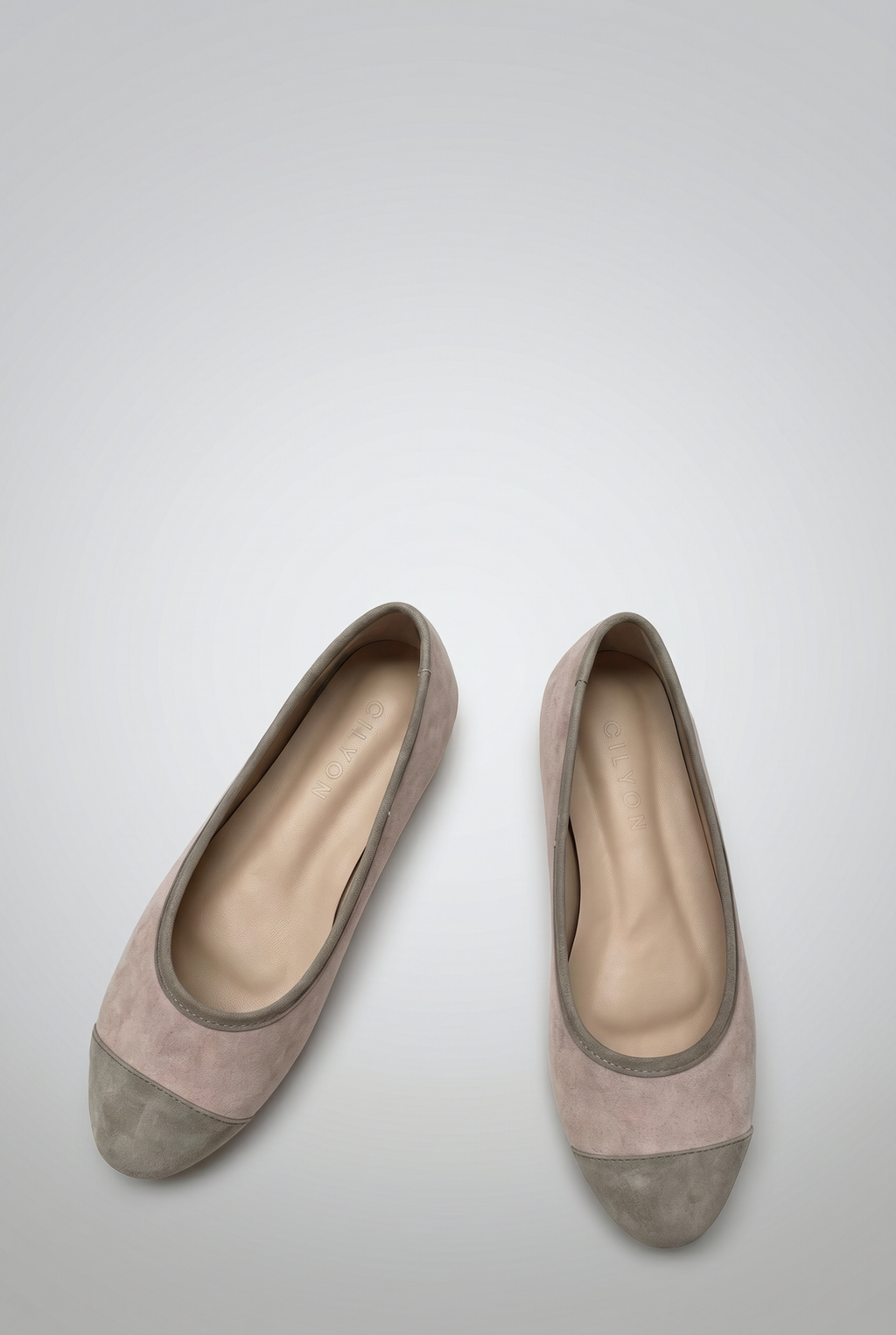 Classique Suede Leather Ballerina Grey
