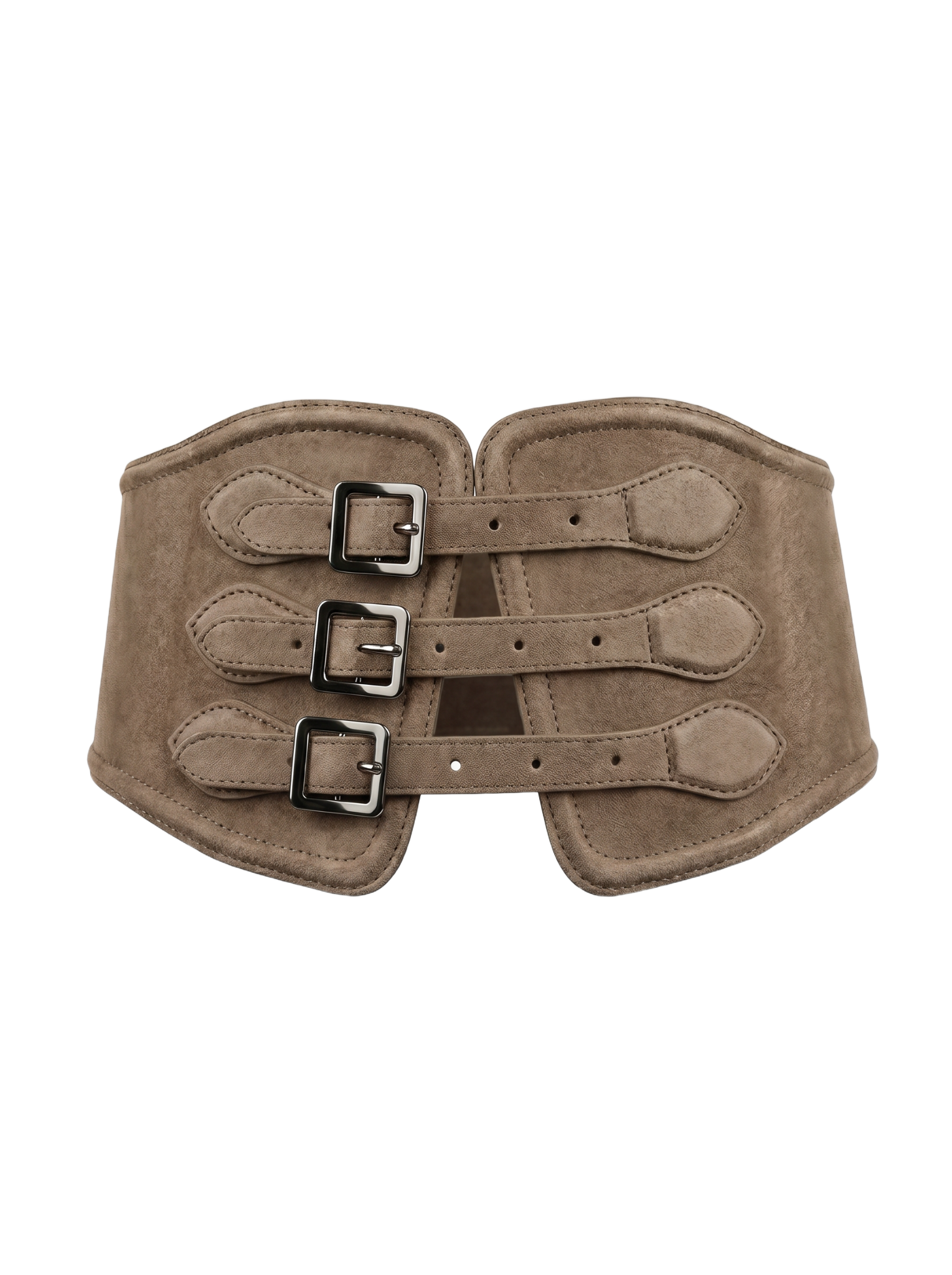 Yen Corset Buckle Belt Suede Taupe