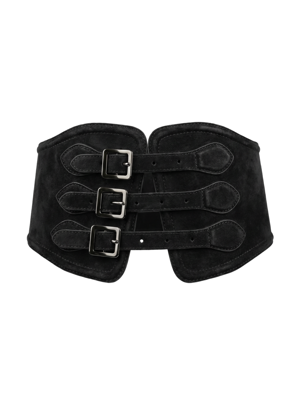 Yen Corset Buckle Belt Suede Black