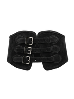 Yen Corset Buckle Belt Suede Black