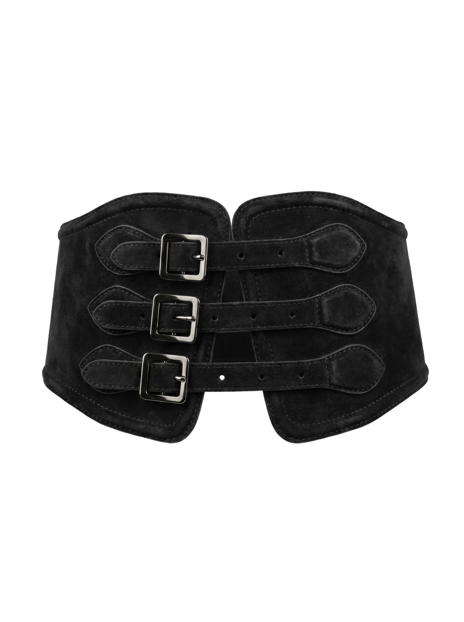 Yen Corset Buckle Belt Suede Black