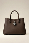 Classic Lock Tote Small Dark Brown
