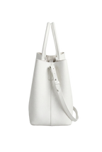 Classic Lock Tote Small White Saffiano