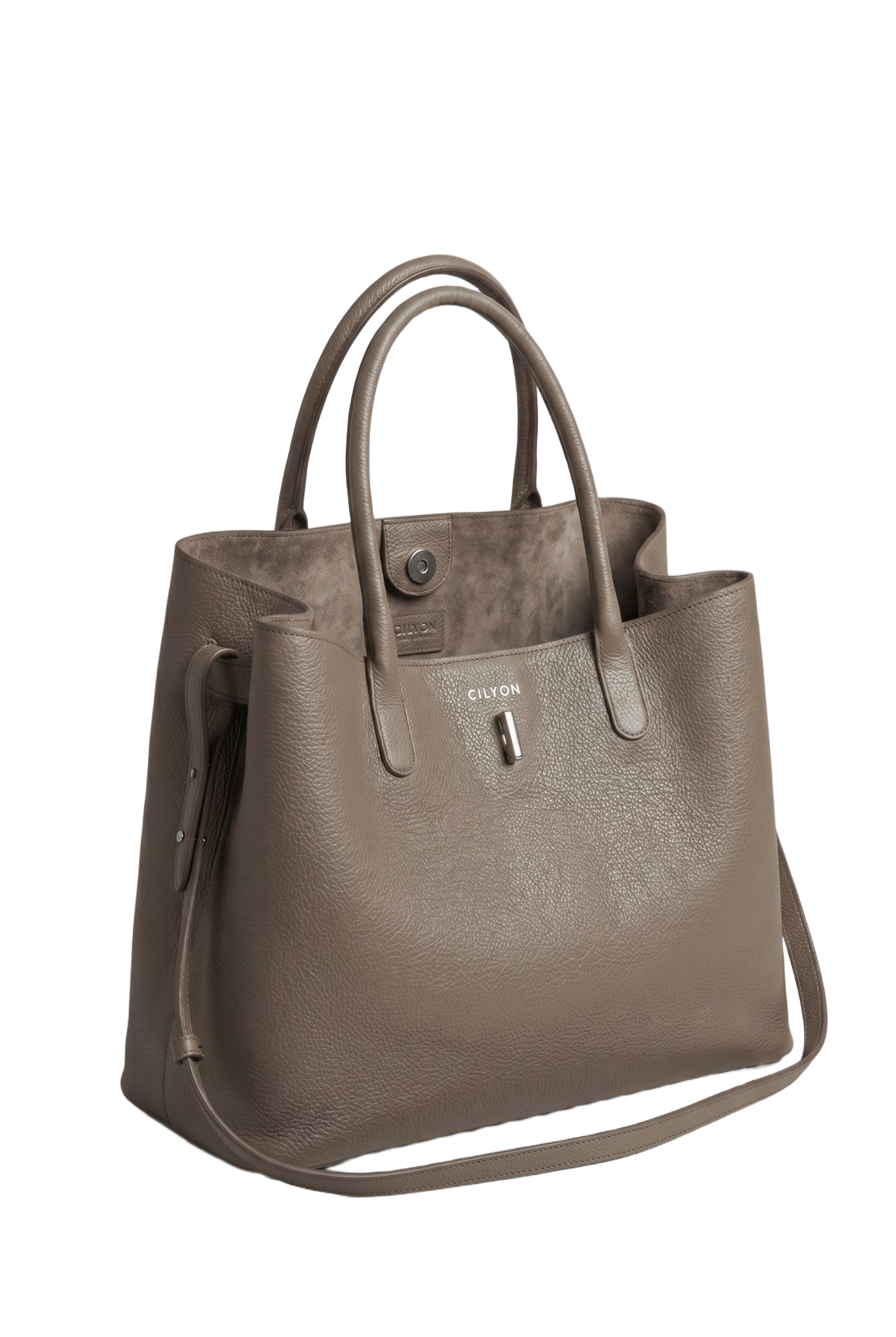 Classic Lock Tote Small Taupe