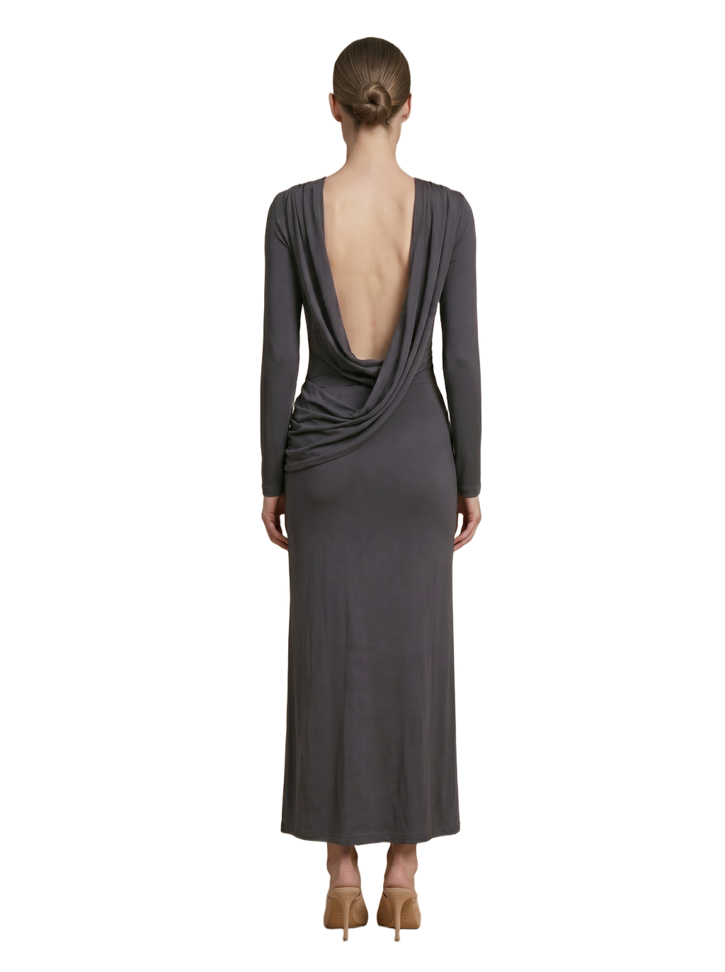 Magnifique Backless Dress Dark Grey